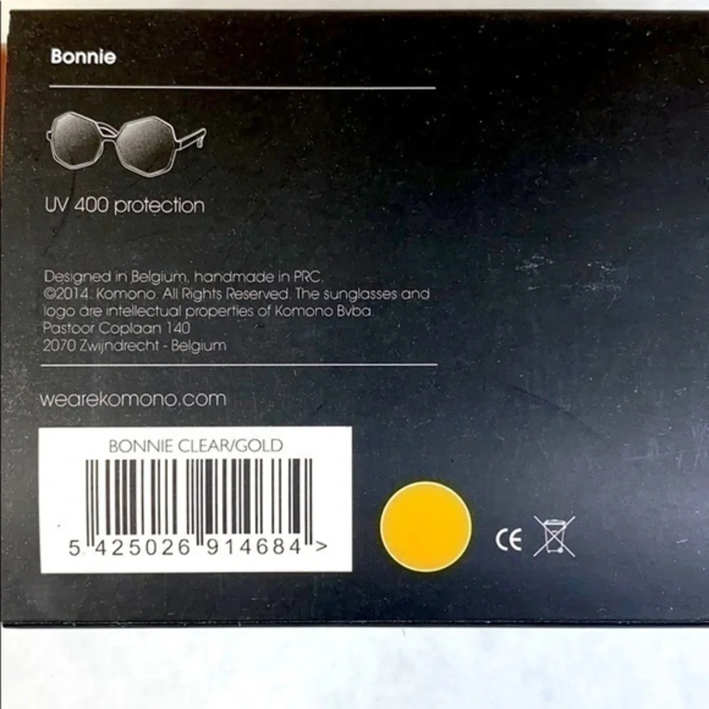 Komono Bonnie Sunglasses NEW oversized Clear Gold geometric